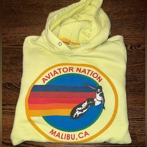 Large Aviator Nation Bright Yellow Hoodie!